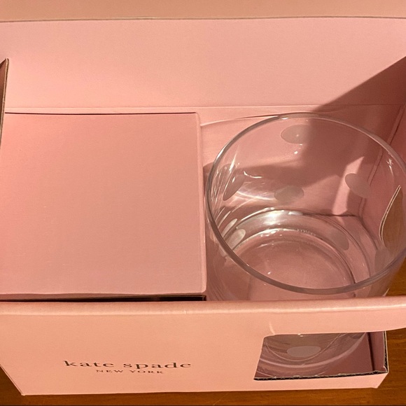 ✨2x HP✨Kate Spade Pearl Place Etched Double Old Fashioned Glasses NIB - Picture 4 of 8